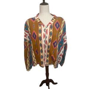 Vintage: Nuovo County Seat: Aztec: Long Sleeve Shirt: Very Rare: Medium Size L